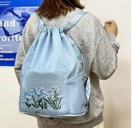 Travel Drawsting Embroided Waterproof Foldable Travel Bag
