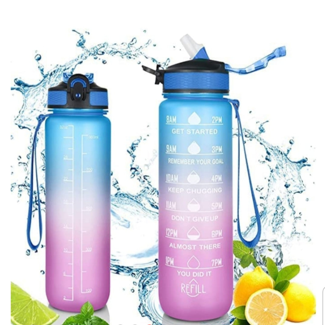 1 Litre Motivational Water Bottle with Time Marker