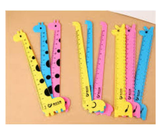Plastic Cartoon Giraffe Shape Bookmark Cum Scale Ruler (15 cm)