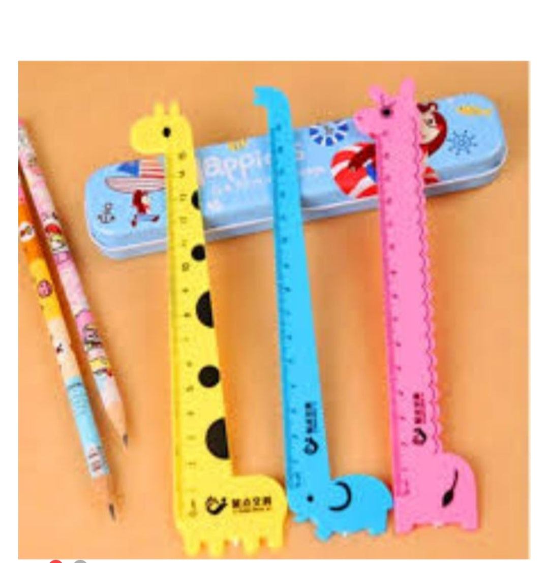 Plastic Cartoon Giraffe Shape Bookmark Cum Scale Ruler (15 cm)