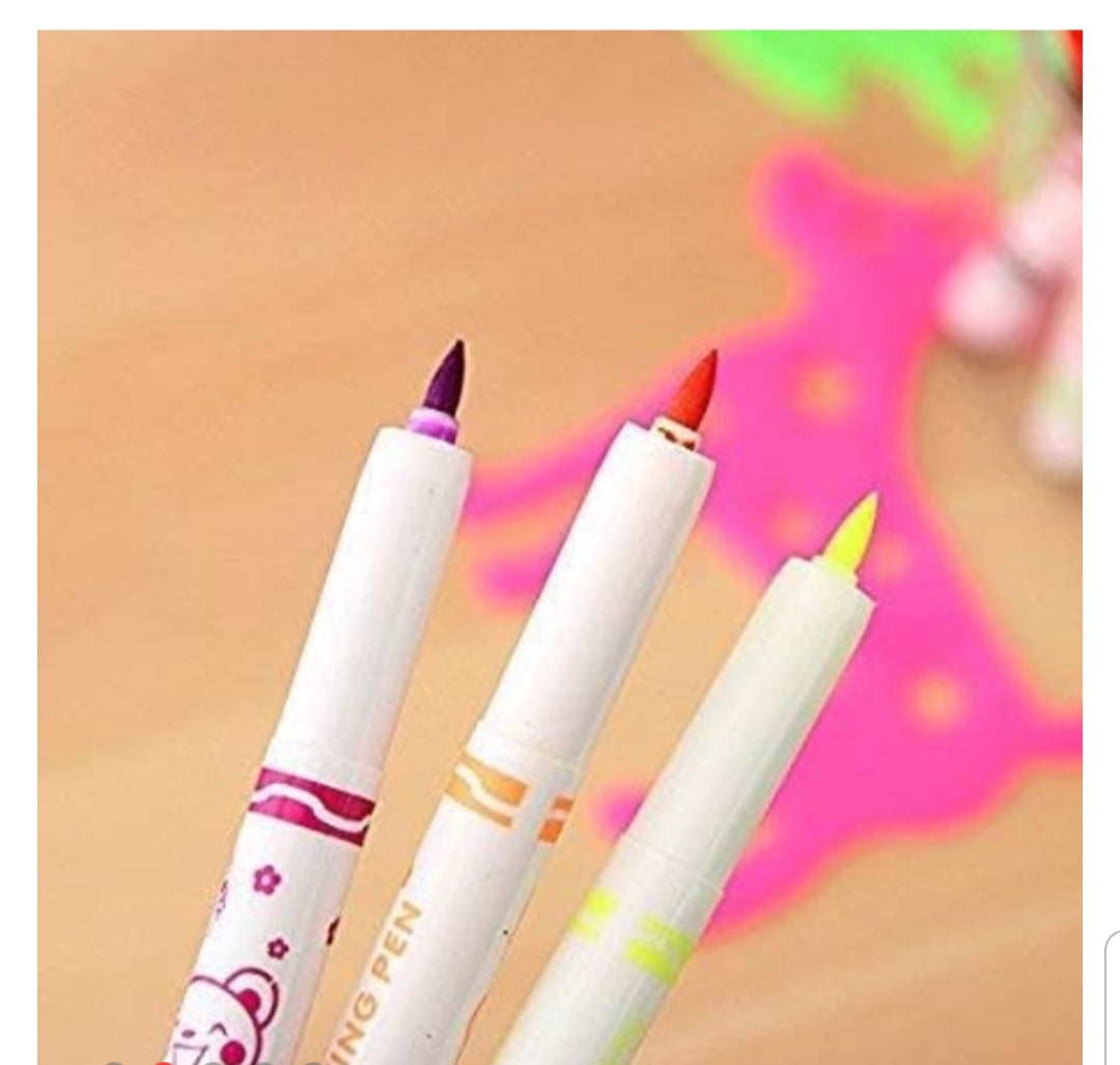12 Color Spray Art Marker Pen Drawing Set with 4 Stencils and Pump - Safe, Non-Toxic Washing Graffiti DIY Multicolored (Spray Pen Pack of 12)