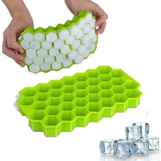 Hexagon Shaped Silicone Ice Tray Cube Mould with 17 Hexagon Moulds