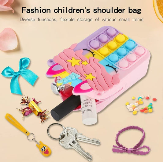 Pop-it Fidget Unicorn Sling Bag - Crossbody Bag for Kids