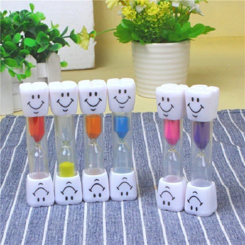 Kids Sand Timer - 3 Minute Smiley Hourglass set of 2