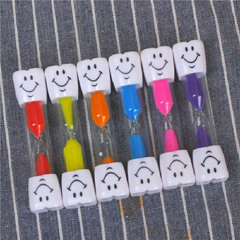 Kids Sand Timer - 3 Minute Smiley Hourglass set of 2