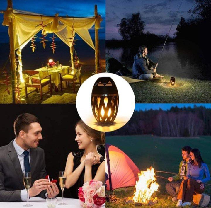 LED Flickering Flame HD Bluetooth 4.2 Speaker with Night Lamp for Outdoor and Indoor with Enhanced Bass
