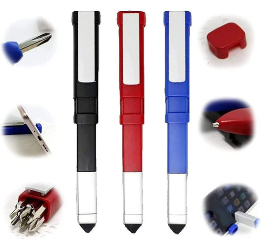 Multifunctional 6 in 1 Tech Tool Pen, Phone Holder with Screwdriver Set