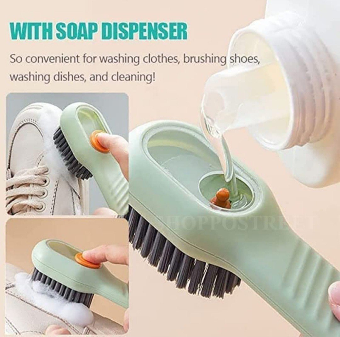 Soap Dispensing Cleaning shoe Brush with Handle