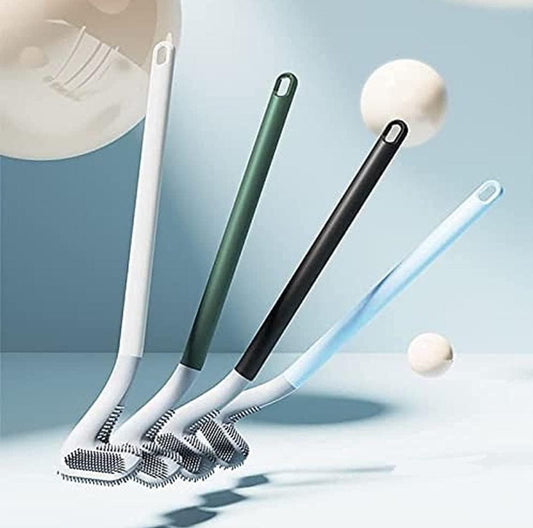 Golf Shaped Silicone Long Handled Toilet Brush with Hook - for Bathroom - Bendable Brush Head