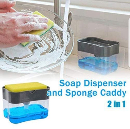 Liquid Soap Press-Type Pump Dispenser with Sponge Holder