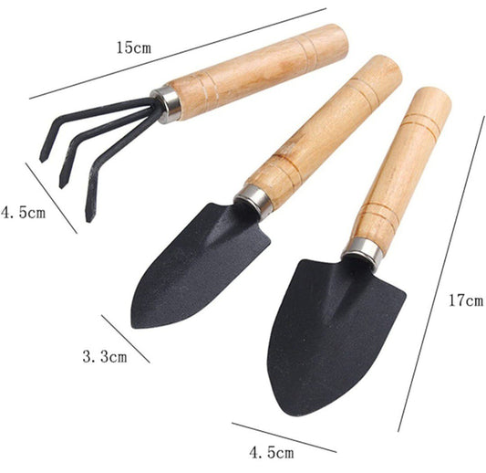 Gardening Tool with wooden Handle - Set of 3