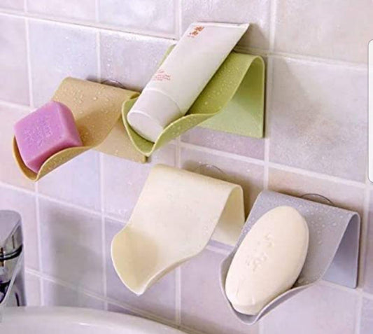 V-Shaped Wall Mounted Self Adhesive Draining Soap Holder