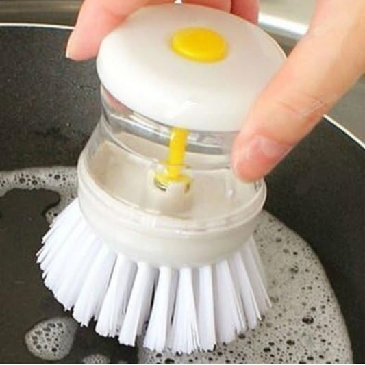Dish Wash-basin Cleaning Brush with Liquid Soap Dispenser