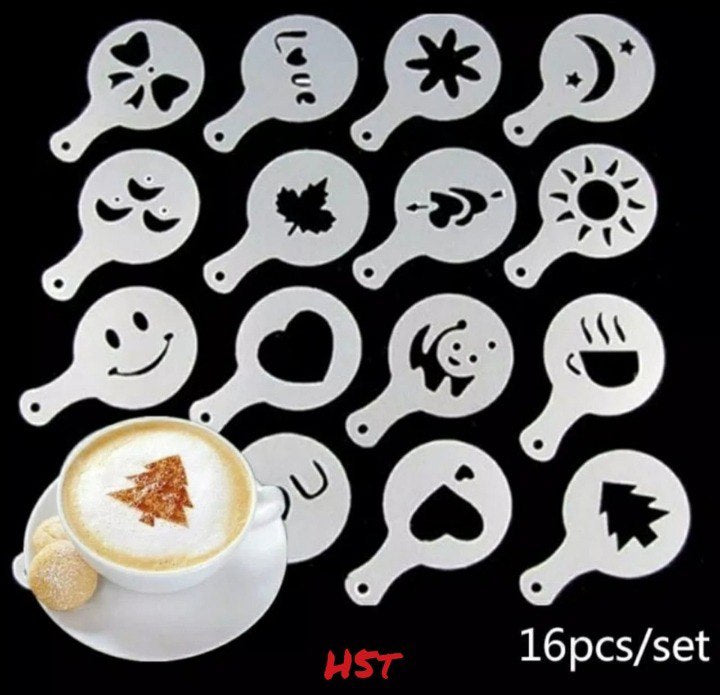 Resusable Creative Design Coffee Stencil