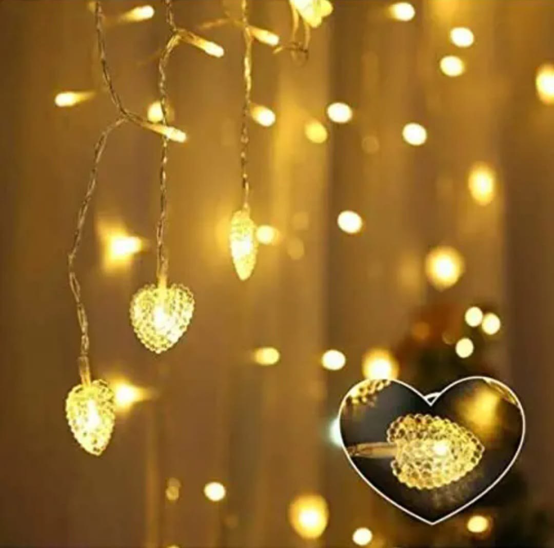 Silicone Heart Fairy String Lights - 14 LEDs 4 Mtrs
