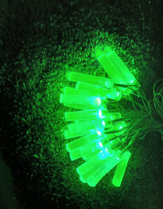 Cylinder/Pencil Shape Fairy String Lights - 20 LED Green Color- Appx 8 metre