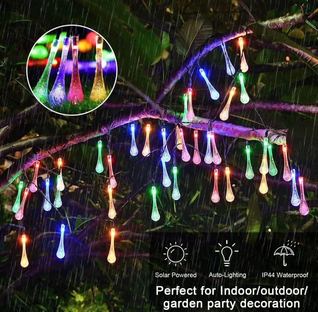 E-Tail Multicolor Waterdrop Decorative 14 LED String Lights