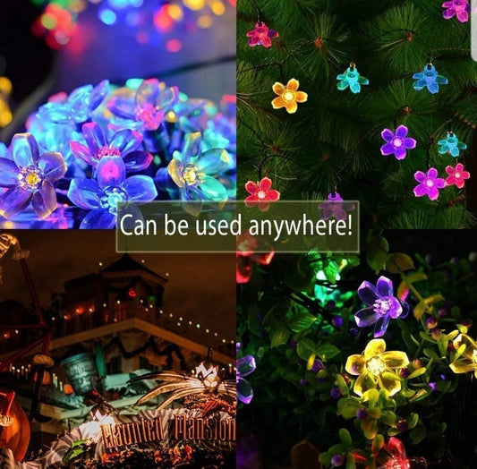 Blossom Silicon Multicolor Flower Fairy String Lights for Decoration - 16 LED - Multicolor (Appx 8 meter)