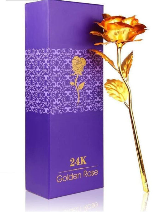 24K Golden Rose set of 2
