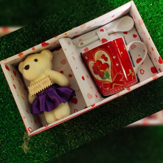 Beautiful Gift Pack with Teddy, Mug and Spoon