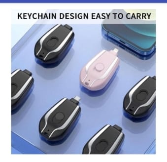 Portable Mini Emergency Key Chain Power Bank - 1500mah - Fast Finger Key Power Bank Keychain