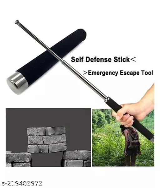 Expandable Multi Utility Telescopic Foldable Self Defence Stick - with Nylon Bag Cover and Comfotable Grip