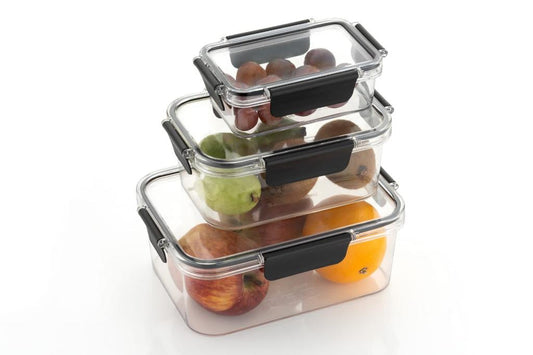 Plastic Air Tight Modular Storage Containers for Snacks Food, etc.*- BPA Free- Set of 3(1600ml, 900ml,