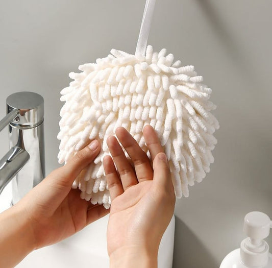 Soft Absorbent Microfiber Ball Hanging Hand Wipe/Towel* - Cleaning Cloth for Bathroom Kitchen