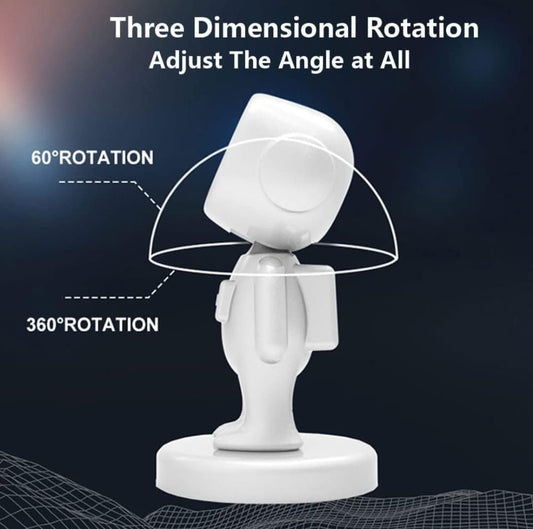 Astronaut Shaped Strong Magnetic Mobile Holder* - 360° Rotating Car Phone Mount (White)