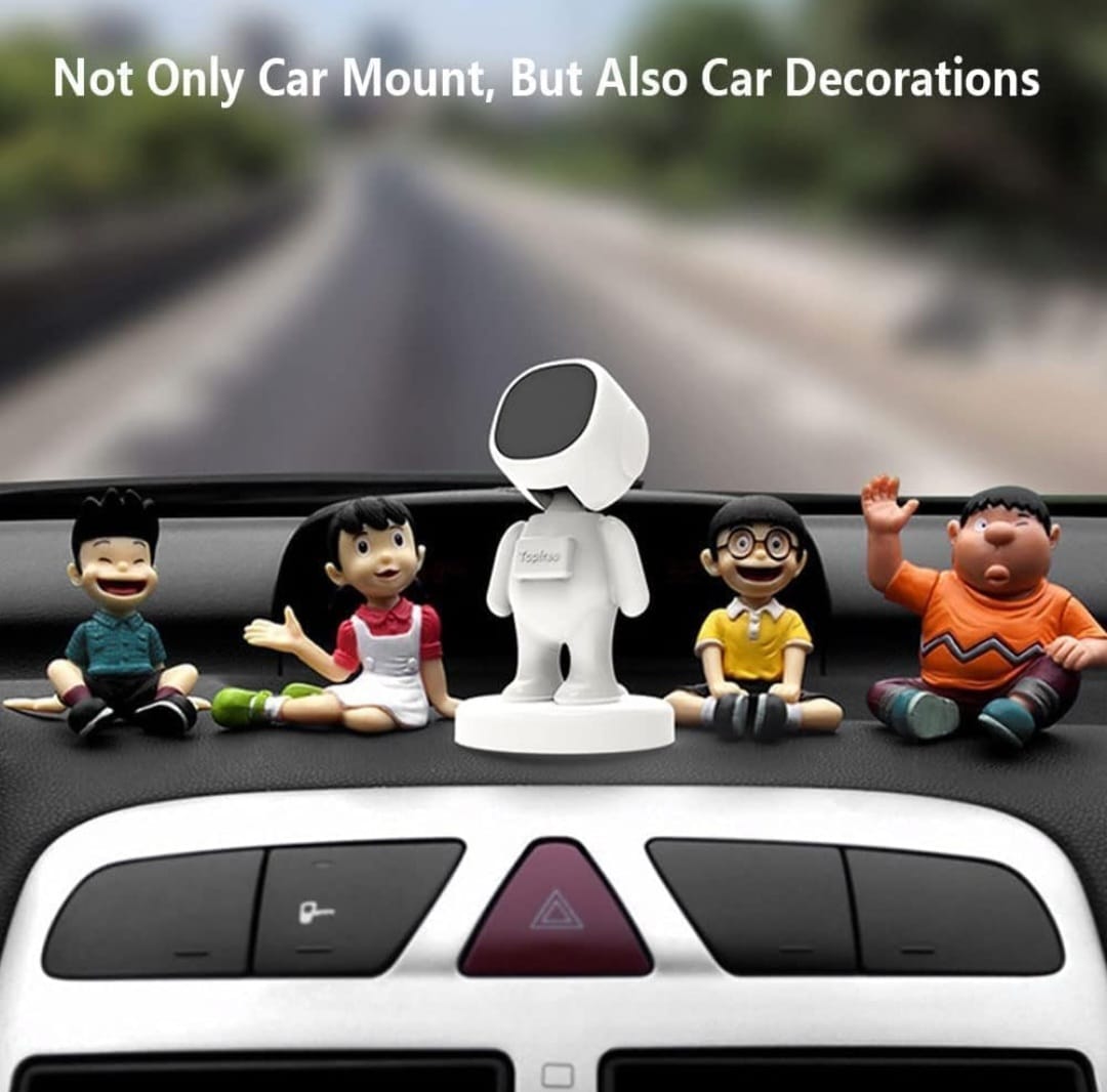 Astronaut Shaped Strong Magnetic Mobile Holder* - 360° Rotating Car Phone Mount (White)