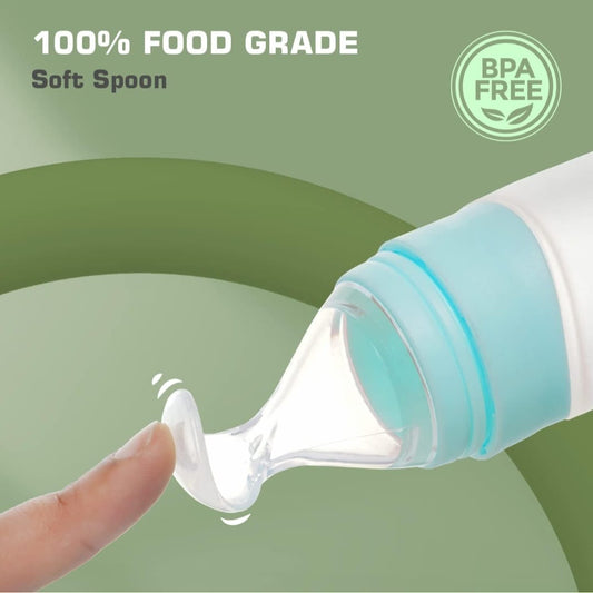 Ultra Soft Food Grade Silicone Baby Feeding Spoon - for Cereals - for Infant Baby 4 Months Plus