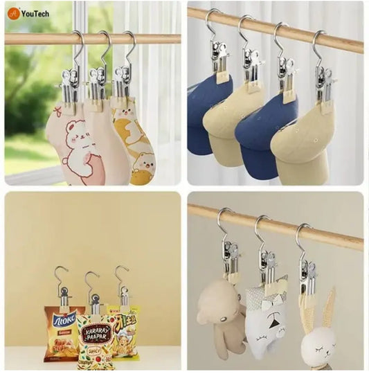 Heavy Duty Cloth Hanger Hooks - Closet Organizer Clamps for Socks, Towel, Pants, Handbags etc -