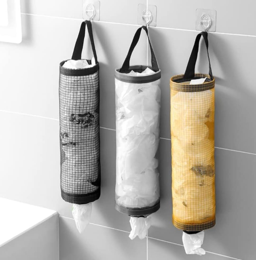 Plastic Carry Bag Garbage Bag Dispenser, Plastic Cover Storage, Polythene Bag Stand - Ideal for Home & Kitchen