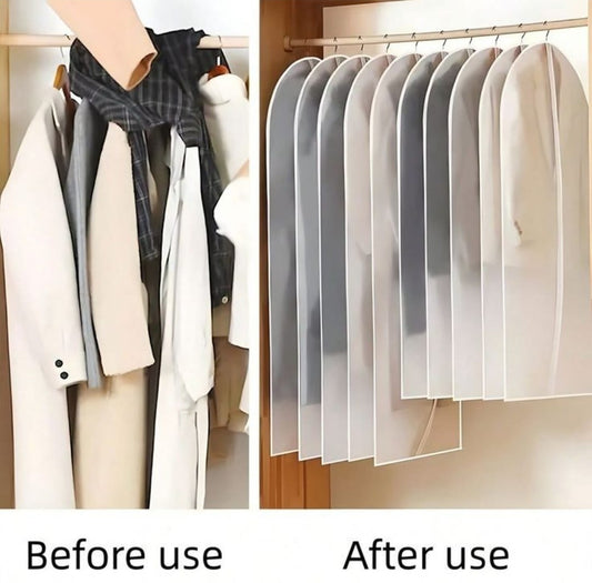 Dust Proof Blazer Hanging Cover with zip for Wardrobe Storage - Useful for Suit, Jacket, Garments, Sweaters, Saree, Pant Organizer -