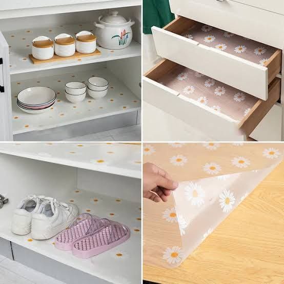Multipurpose Anti-Slip Mat -  Sheet for Fridge, Kitchens, Cupboard, Drawers, Shelf Liner - Water Resistant - (Size : 45×300 cms) - Random Prints