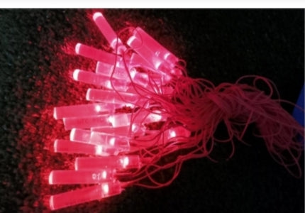 Cylinder/Pencil Shape Fairy String Lights - 20 LED Red Color- Appx 8 metre)