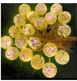 Ball Shaped Fairy String Lights - 20 LED - Plug-in Mode for Home Decoration - 8 Meters - Yellow each string