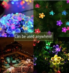 Silicone Flower Fairy String Lights - 14 LEDs Multicolor 4 Mtrs - Best for Indoor Outdoor Decoration