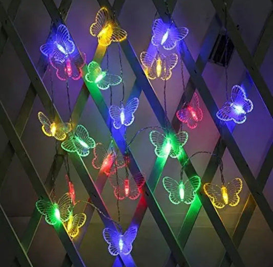 14 LEDs Multicolor - Silicone Butterfly Fairy String Lights - 4 Mtrs