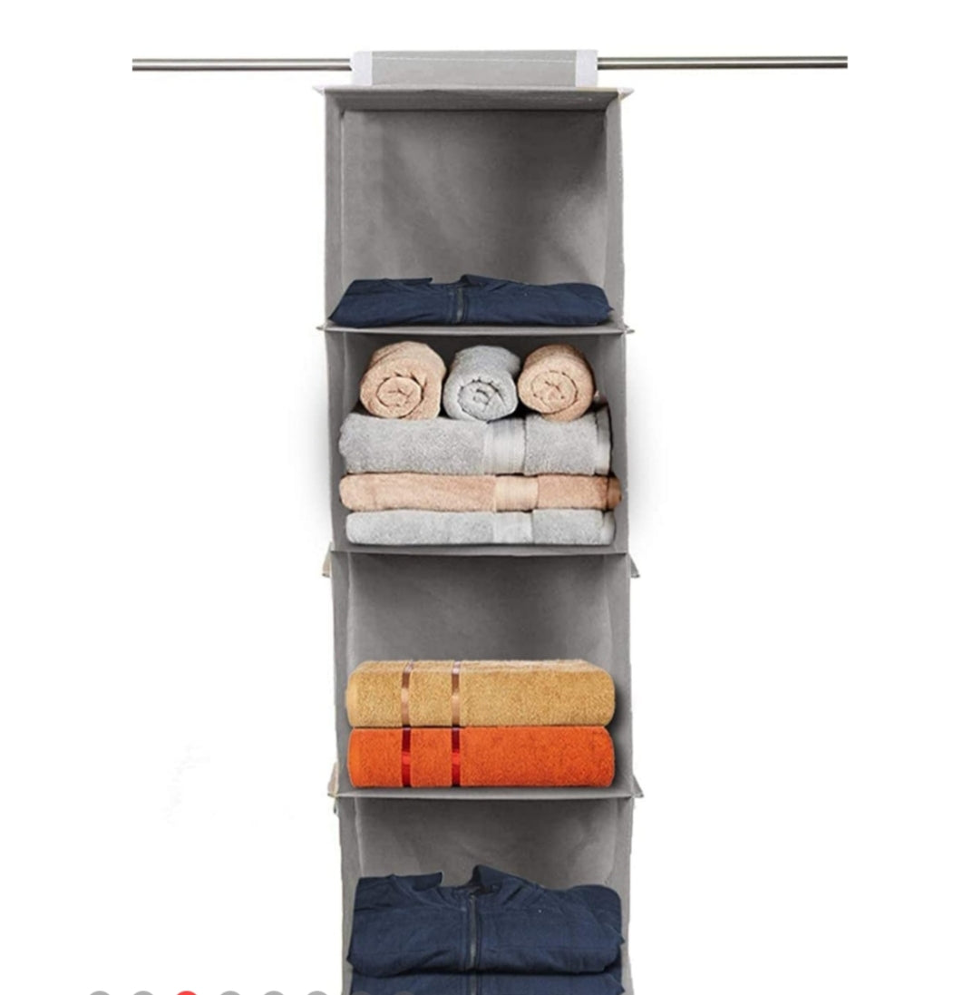 6 Shelf Closet Foldable Hanging Non-Woven Clothes Organiser